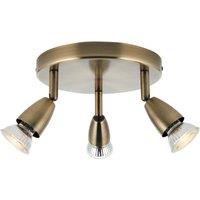 Saxby Amalfi Round 3-Light Spotlight Antique Brass (940VX)