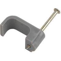 LAP Grey Flat Single Cable Clips 6mm 100 Pack (9411F)