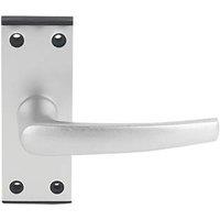 Smith & Locke Black End Cap Fire Rated Latch Door Handle Set Pair Satin Aluminium (9412J)