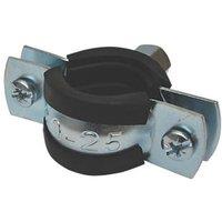 Tesla 20-25mm Rubber-Lined Pipe Clips Black/Steel 5 Pack (9412V)