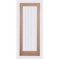 1-Clear Light Unfinished Oak Wooden Cottage Internal Door 1981mm x 762mm (941FA)