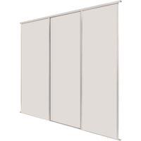 Spacepro Classic 3-Door Sliding Wardrobe Door Kit Cashmere Frame Cashmere Panel 2216mm x 2260mm (941GK)