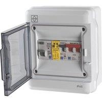 Lewden 65/ENC IP65 Weatherproof Outdoor 6-Module 6-Way Populated EV Charger Consumer Unit with SPD (941YM)