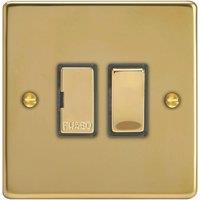 Varilight 13A Switched Fused Spur Polished Brass with Colour-Matched Inserts (941YT)