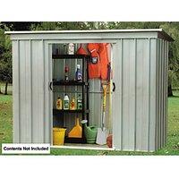 Yardmaster 7' 6" x 3' 6" (Nominal) Pent Metal Bike Store Silver (94367)