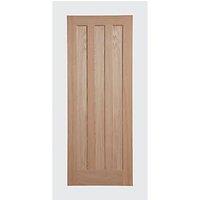 Unfinished Oak Wooden 3-Panel Internal Door 1981mm x 610mm (943FA)