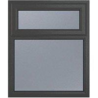 Crystal Top Opening Obscure Triple-Glazed Casement Anthracite on White uPVC Window 905mm x 965mm (943JM)