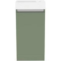 Newland Single Door Floor Standing Vanity Unit with Basin Matt Sage Green 400mm x 220mm x 850mm (943RN)