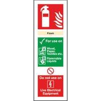 Essentials Non Photoluminescent Foam Extinguisher ID Signs 300mm x 100mm 100 Pack (94407)