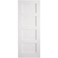 Primed White Wooden 4-Panel Shaker Internal Door 2040mm x 726mm (944FA)