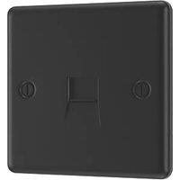 LAP 1-Gang Master Telephone Socket Matt Black with Colour-Matched Inserts (944PN)
