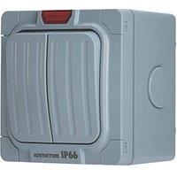 Contactum IP66 20A 2-Gang 2-Way Weatherproof Outdoor Switch with Neon (944RP)