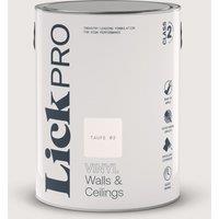 LickPro 5Ltr Taupe 02 Vinyl Matt Emulsion Paint (944TM)