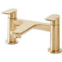 Highlife Bathrooms Rona Deck Mounted Bath Filler Brushed Brass (945HL)
