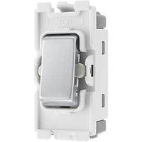 British General Nexus 20A Grid SP Centre Off Control Switch Brushed Steel (946RF)