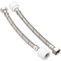 Hep2O Push-Fit Flexible Tap Connectors 22mm x 3/4" x 300mm 2 Pack (9473F)