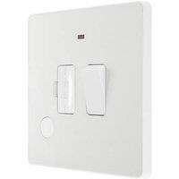 British General Evolve 13A Switched Fused Spur with LED Pearlescent White with White Inserts (947PX)