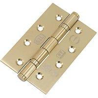 Smith & Locke Polished Brass Grade 7 Fire Rated Ball Bearing Door Hinges 102mm x 67mm 2 Pack (947PY)