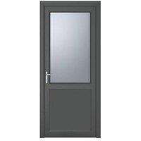 Crystal 1-Panel 1-Obscure Light Right-Handed Anthracite Grey uPVC Back Door 2090mm x 890mm (948JP)
