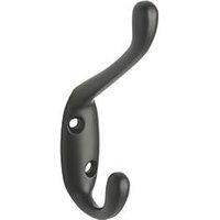 Decohooks Standard Two Prong Hook Matt Black 100mm (948KK)