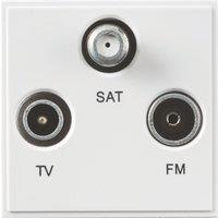 Knightsbridge Triplex Modular Coaxial TV / FM & Satellite Socket White (948YA)