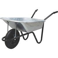 Walsall Builder Pneumatic Wheels Wheelbarrow Galvanised 90Ltr (949YM)