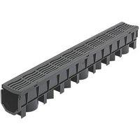 FloPlast FloDrain Channel Drain & Grate Black 115mm x 1m (95012)