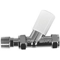 Drayton 15mm x 1/2" White Straight Lockshield Radiator Valve (9505R)
