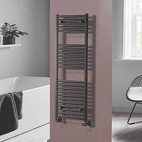 Towelrads 1200mm x 400mm 1607BTU Black Flat Towel Radiator (950RY)