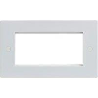 Knightsbridge Raised Square 4-Module Modular Faceplate White (950YA)