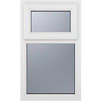 Crystal Top Opening Obscure Triple-Glazed Casement White uPVC Window 610mm x 1115mm (951JN)