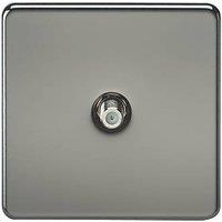 Knightsbridge 1-Gang F-Type Satellite Socket Black Nickel (951TX)