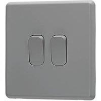 Arlec 10A 2-Gang 2-Way Light Switch Grey (952RU)