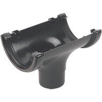 FloPlast Cast Iron Effect uPVC Round Running Outlet Black 112mm x 68mm (95301)