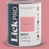 LickPro Max+ 1Ltr Pink 12 Matt Emulsion Paint (953TM)