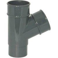 FloPlast Round Downpipe Branch Anthracite Grey 68mm (954KJ)