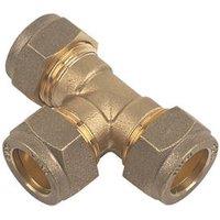 Flomasta Brass Compression Equal Tees 15mm 2 Pack (95632)