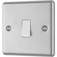 LAP 10AX 1-Gang Intermediate Switch Brushed Stainless Steel with White Inserts (95693)