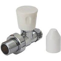 Flomasta 10mm x 21mm White/Chrome Straight Modern Manual Radiator Valve Head & Body (956FW)