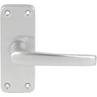 Smith & Locke Contract Fire Rated Latch Lever Door Handle Pair Satin Anodised Aluminium (9572R)