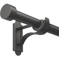 Rothley Matt Black Extendable Curtain Pole w/ Stud Finials 28mm x 125-216cm (957YU)