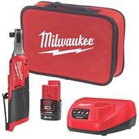 Milwaukee M12 FHIR38-201B FUEL 12V 1 x 2.0Ah Li-Ion RedLithium Brushless Cordless High Speed Ratchet (958GE)