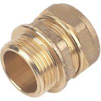 Flomasta Brass Compression Adapting Male Coupler 28mm x 1" (96008)