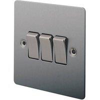 LAP 10AX 3-Gang 2-Way Light Switch Brushed Stainless Steel (96025)