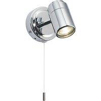 Knightsbridge Round 1-Light Single GU10 Wall Spotlight Polished Chrome (960GA)