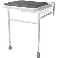 Nymas Wall Mounted Shower Seat with Legs White/Grey (960JM)
