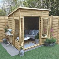 Forest Oakley 7' x 5' (Nominal) Pent Timber Summerhouse with Base (960TF)