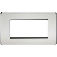 Knightsbridge Screwless 4-Module Modular Faceplate Polished Chrome (960YA)