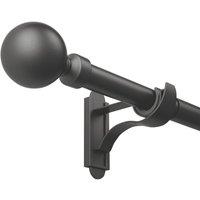 Rothley Matt Black Extendable Curtain Pole w/ Orb Finials 28mm x 71-120cm (960YU)