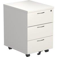 TC Group 3-Drawer Mobile Desk Pedestal White 404mm x 500mm x 640mm (961TT)